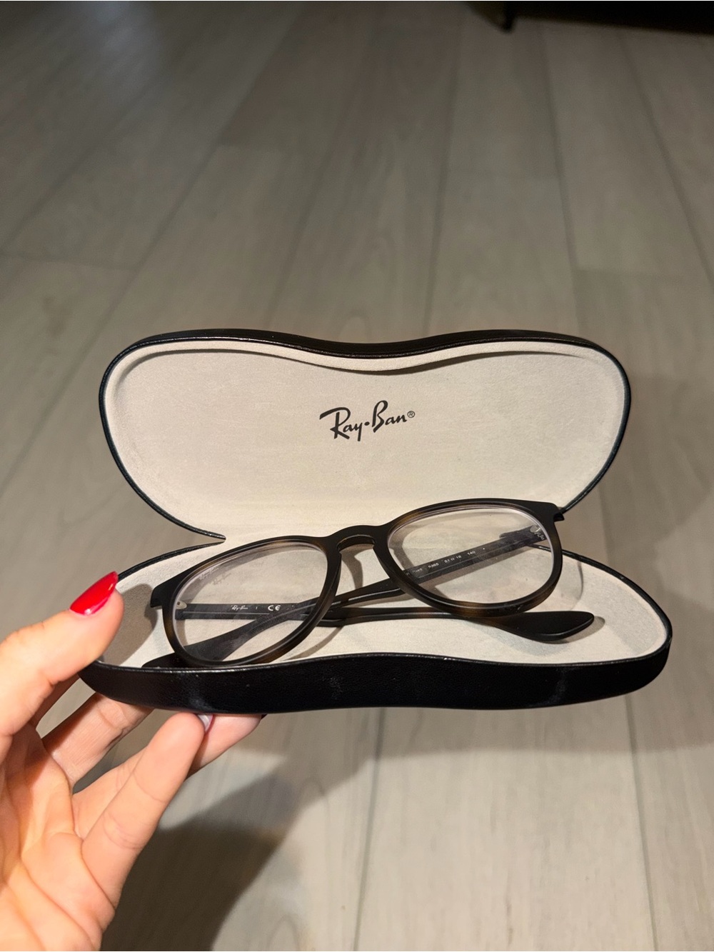 Ray-Ban Black/Brown Tortoise Eyeglasses with Case 5365